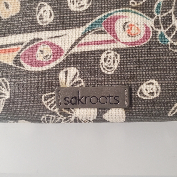 Sakroots Iris Coated Canvas Smartphone Wallet Crossbody Chain Strap Zipper Close - Picture 2 of 12